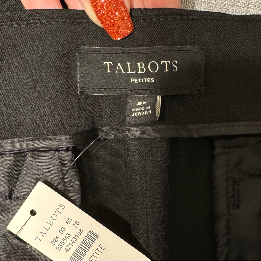 Talbots Bi-Stretch Straight Leg Pant Black Dress Pants 8 Petite 8P NWT - Picture 8 of 10